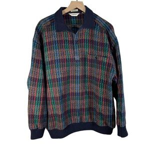 Rare Vintage Damon 100% Wool Men Sweater Top Size L Multicolor